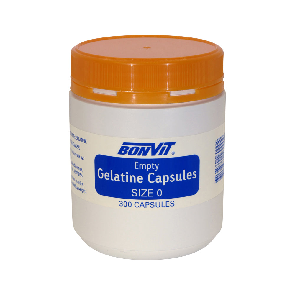 Bonvit Empty Gelatine Capsules Size '0' 300c The Vitamins Shoppe