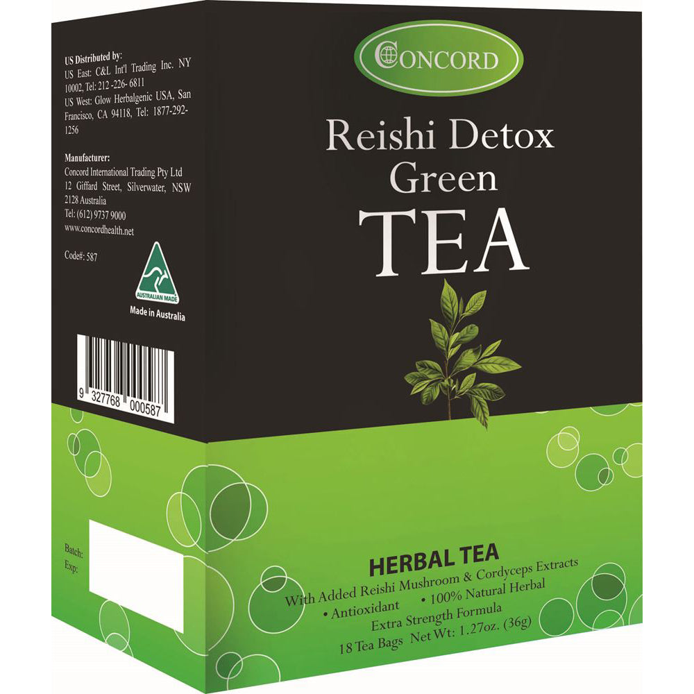 Concord Reishi Detox Green Tea x 18 Tea Bags The Vitamins Shoppe