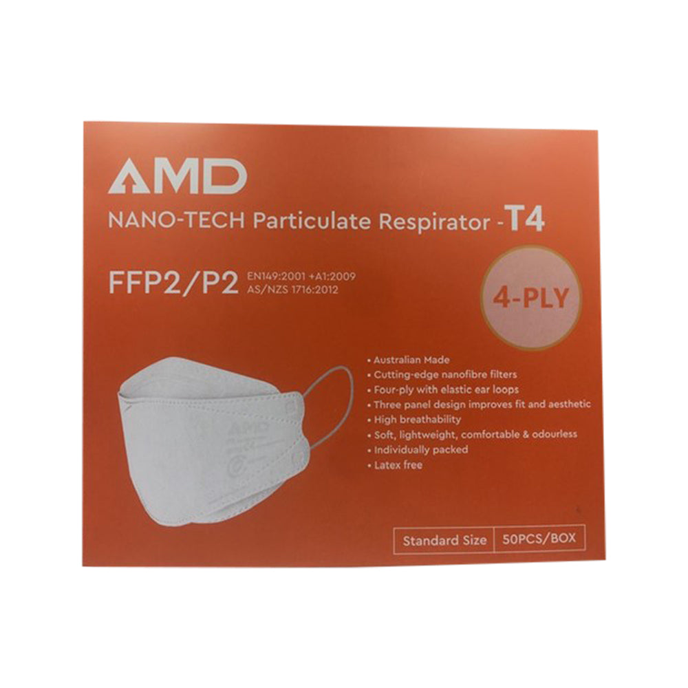 AMD Face Mask Nano-Tech Particulate Respirator-4T 4Ply x 50 Pack – The ...