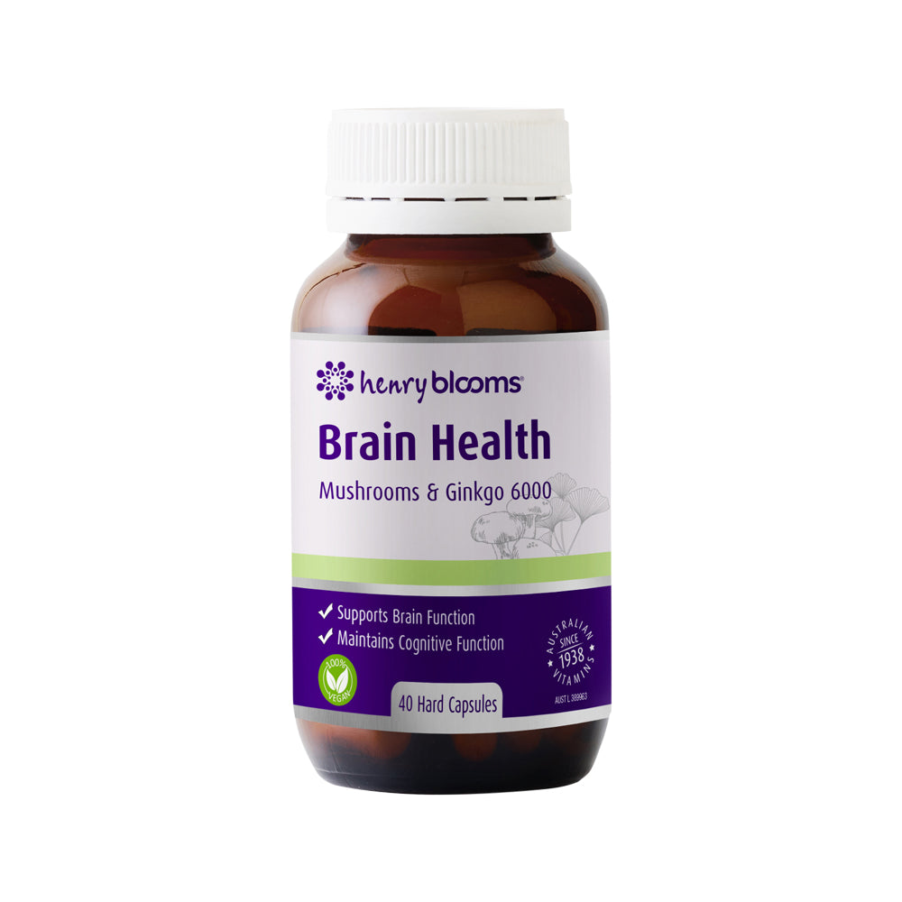Henry Blooms Brain Health (Mushrooms & Gingko 6000) 40c The Vitamins