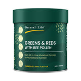 NATURAL LIFE GREENS & REDS WITH BEE POLLEN PINEAPPLE MINT 240G