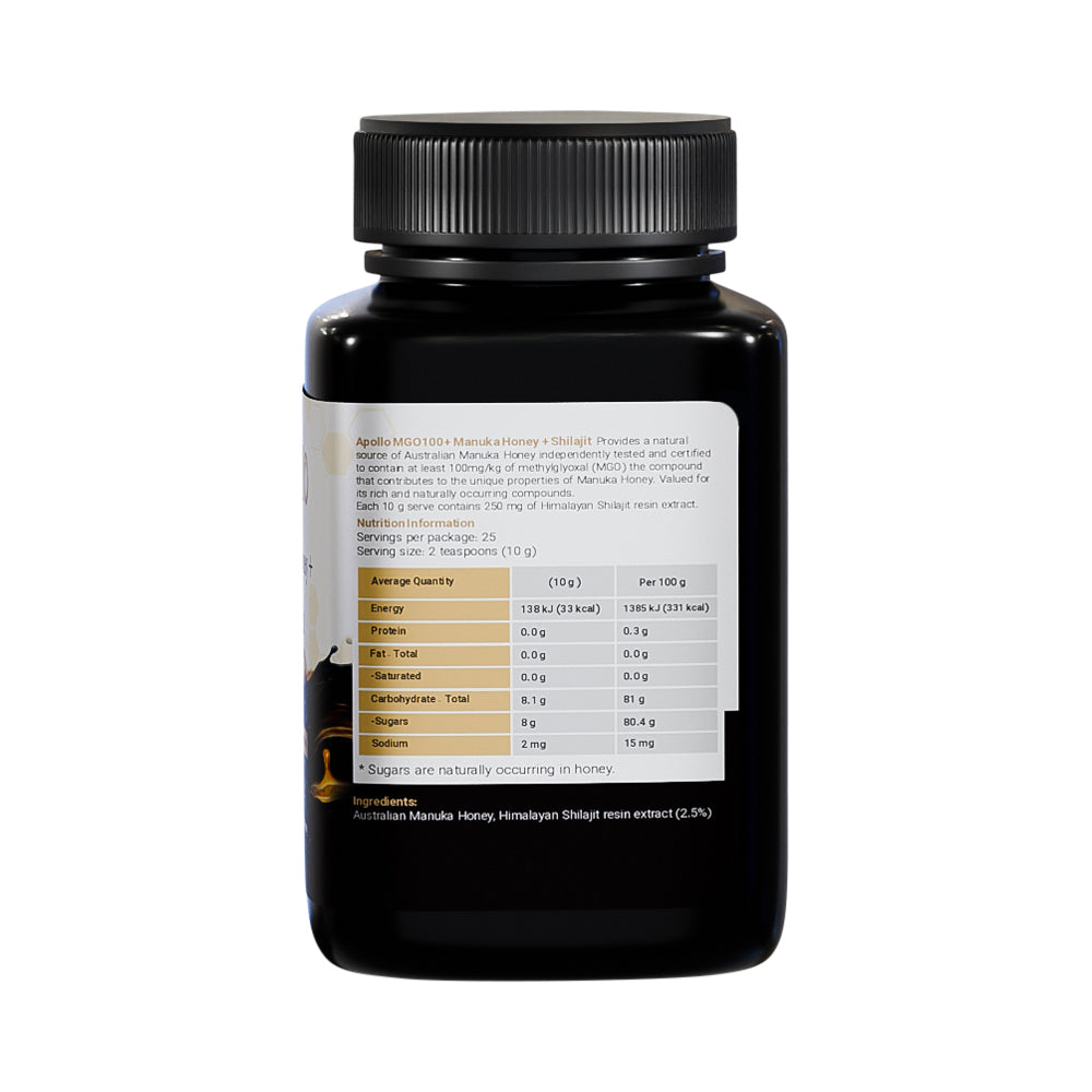 APOLLO AUSTRALIAN MANUKA HONEY + HIMALAYAN SHILAJIT 250G