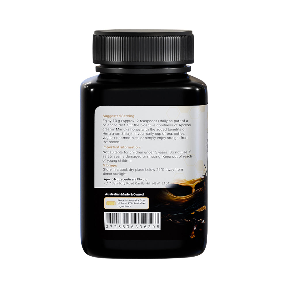APOLLO AUSTRALIAN MANUKA HONEY + HIMALAYAN SHILAJIT 250G