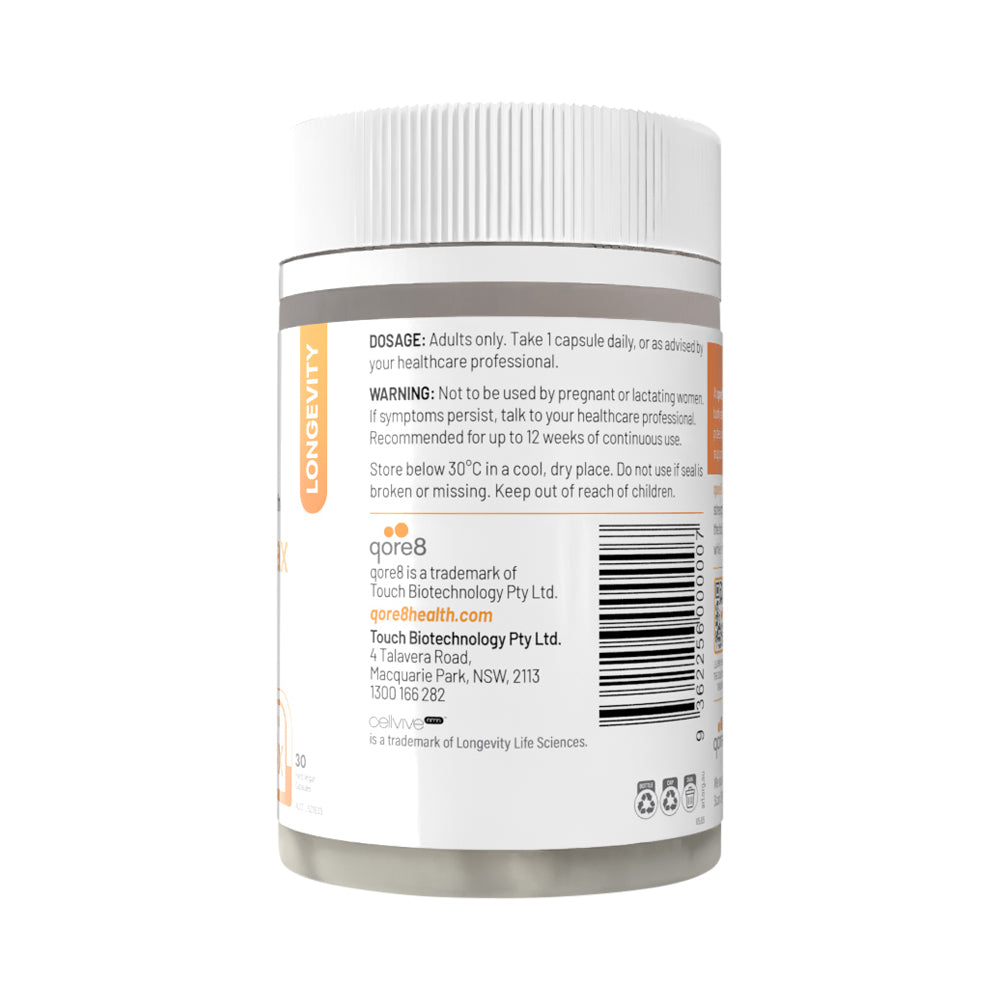 QORE8 NMN PURE MAX 500MG 30VC