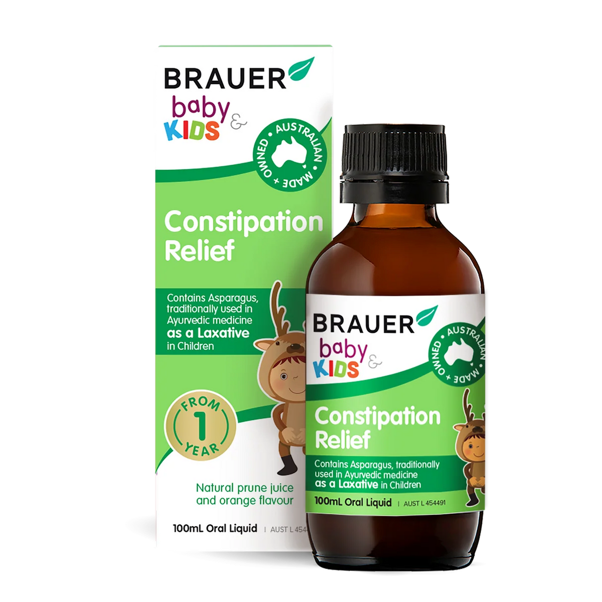 BRAUER BABY & KIDS CONSTIPATION RELIEF PRUNE JUICE AND ORANGE 100ML