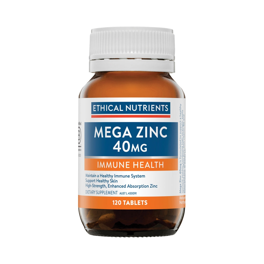 ETHICAL NUTRIENTS MEGA ZINC 40MG 120T – The Vitamins Shoppe