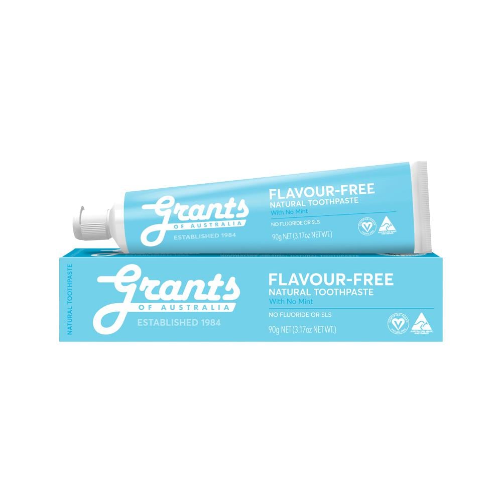 Grants of Australia Natural Toothpaste Flavour-Free with No Mint 90g