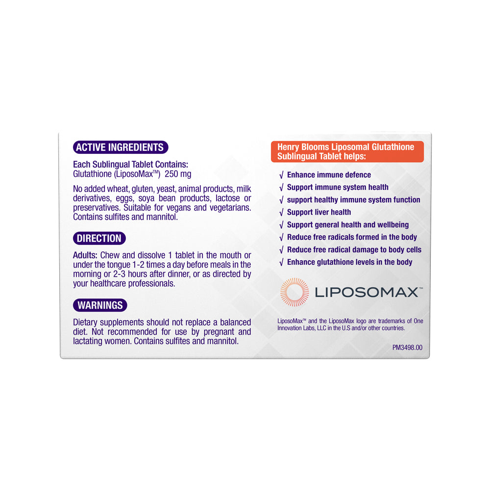 HENRY BLOOMS VITAQIK LIPOSOMAL GLUTATHIONE SUBLINGUAL 30T