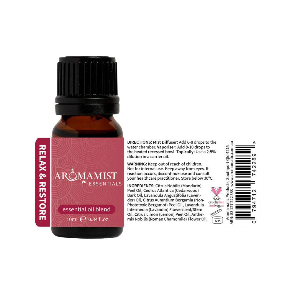 Aromamist Essentials Essential Oil Blend Relax & Restore 10ml
