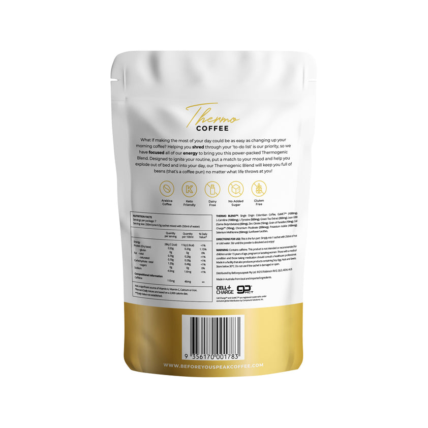 Before You Speak Thermo Coffee Unsweetened 6.5g x 7 Pack The Vitamins