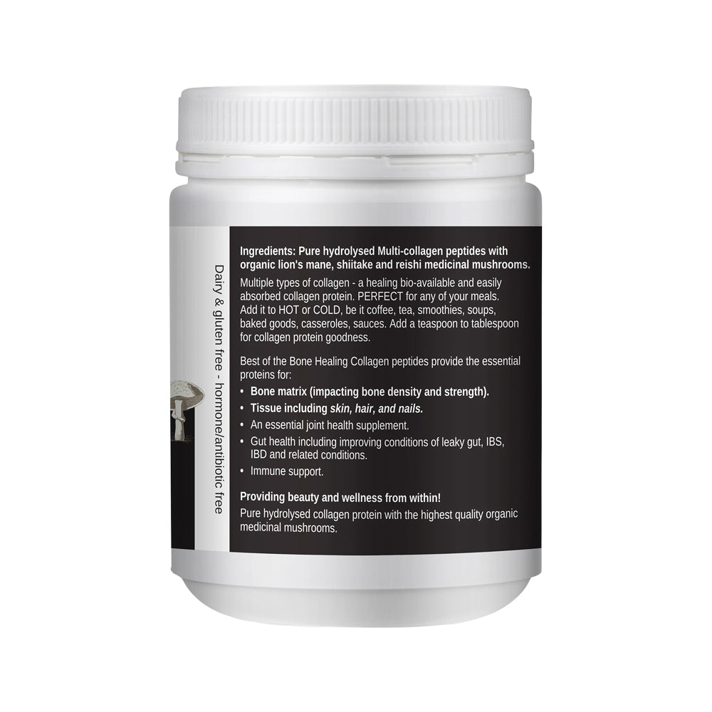 Best of the Bone Healing Multi-Collagen Protein Powder Adaptogen-Stress Blend (Organic Healing Mushrooms: Lions Mane Reishi Shiitake)