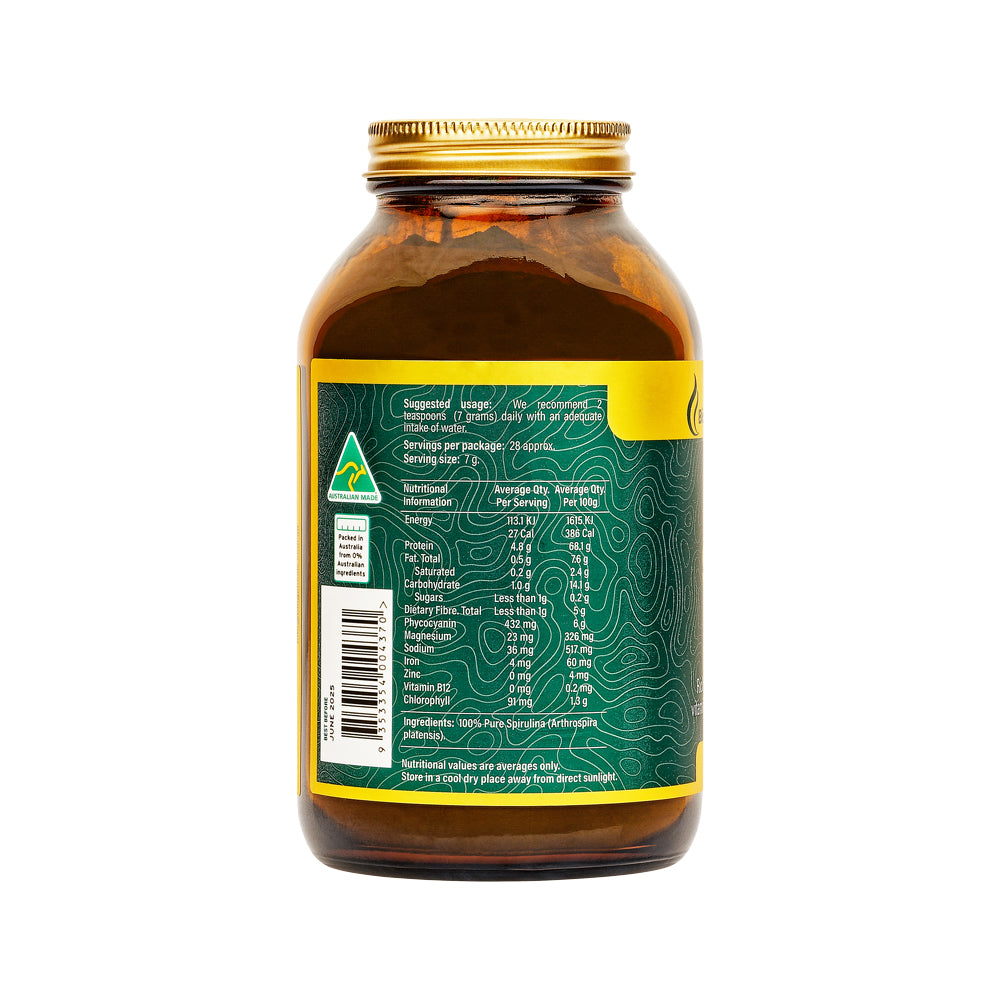 BioGenesis Natural Australia (Glass) Spirulina Californian Desert Grown Powder 200g