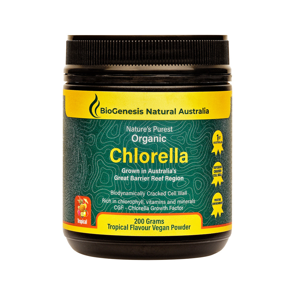 BioGenesis Natural Australia (Travel Friendly) Nature's Purest Organic Chlorella Tropical Powder 200g
