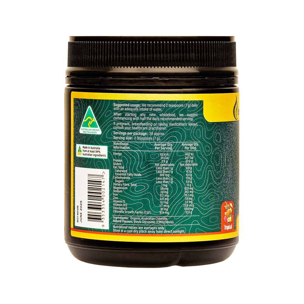BioGenesis Natural Australia (Travel Friendly) Nature's Purest Organic Chlorella Tropical Powder 200g