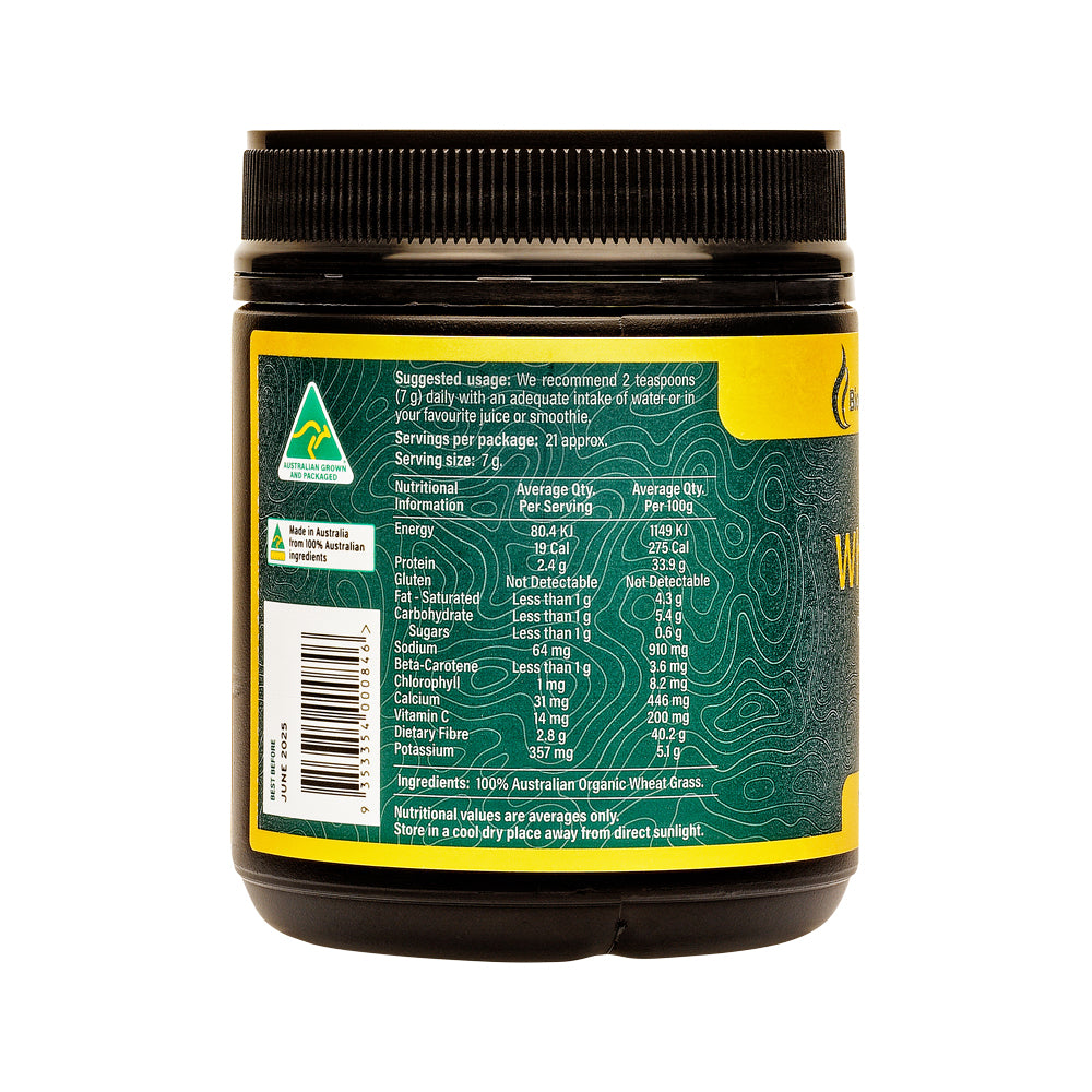 BioGenesis Natural Australia (Travel Friendly) Organic Wheat Grass Powder 150g