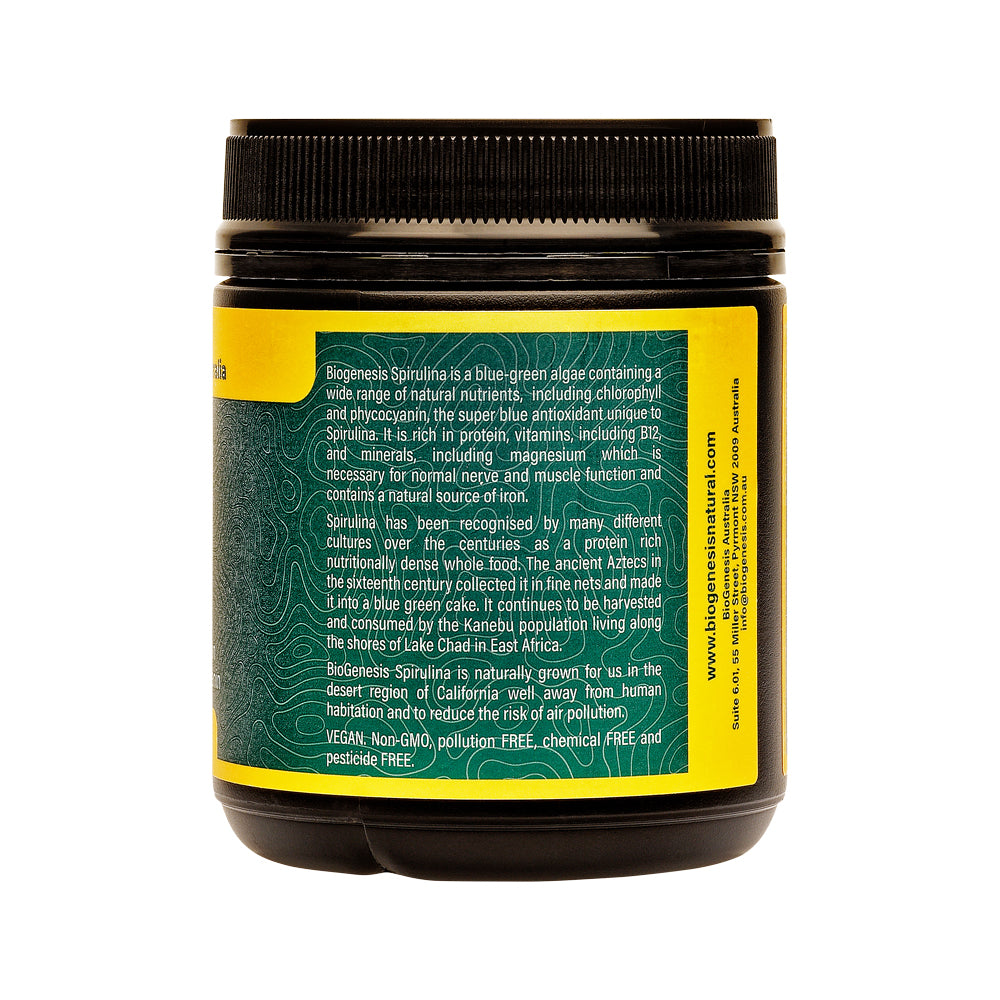 BioGenesis Natural Australia (Travel Friendly) Spirulina Californian Desert Grown Powder 200g