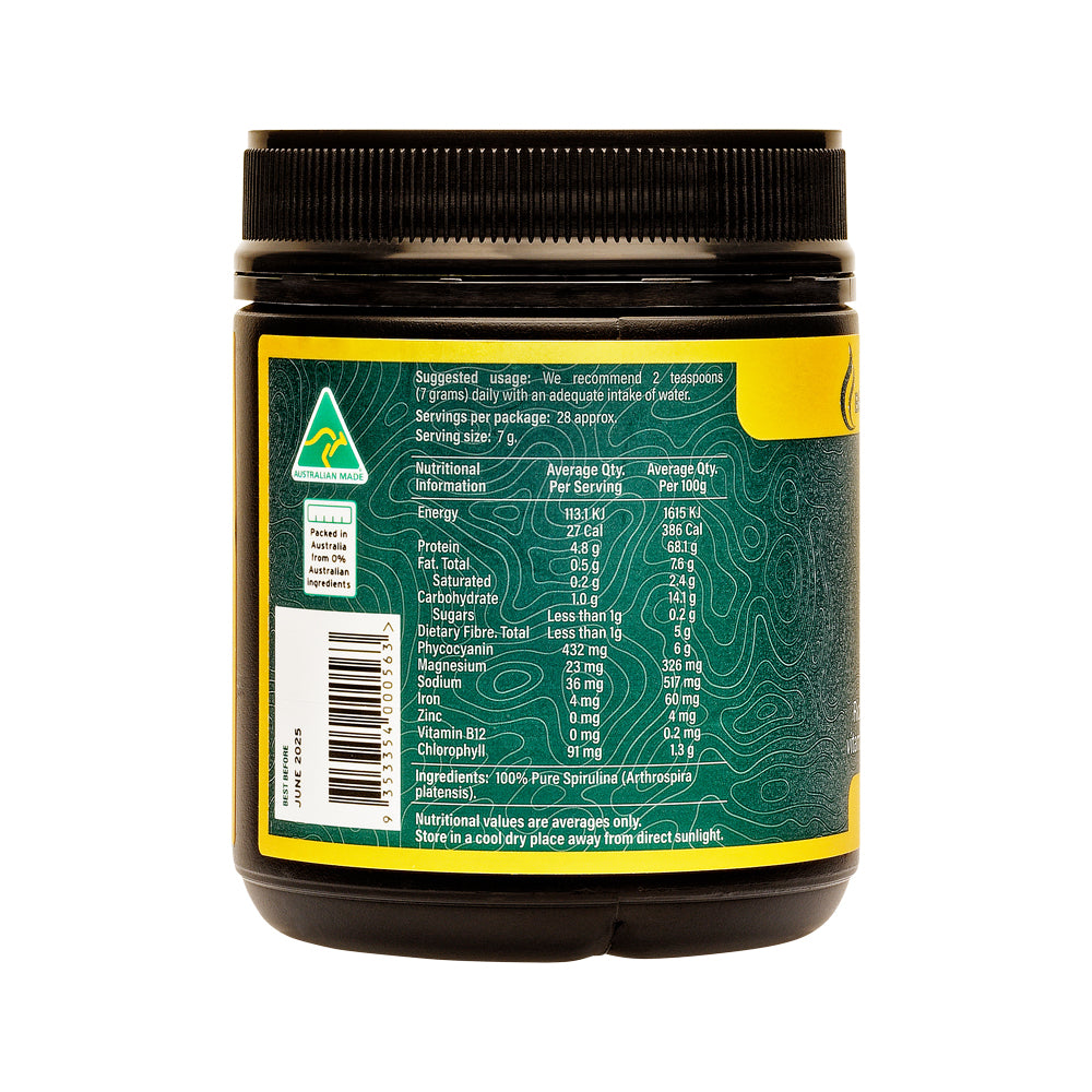 BioGenesis Natural Australia (Travel Friendly) Spirulina Californian Desert Grown Powder 200g