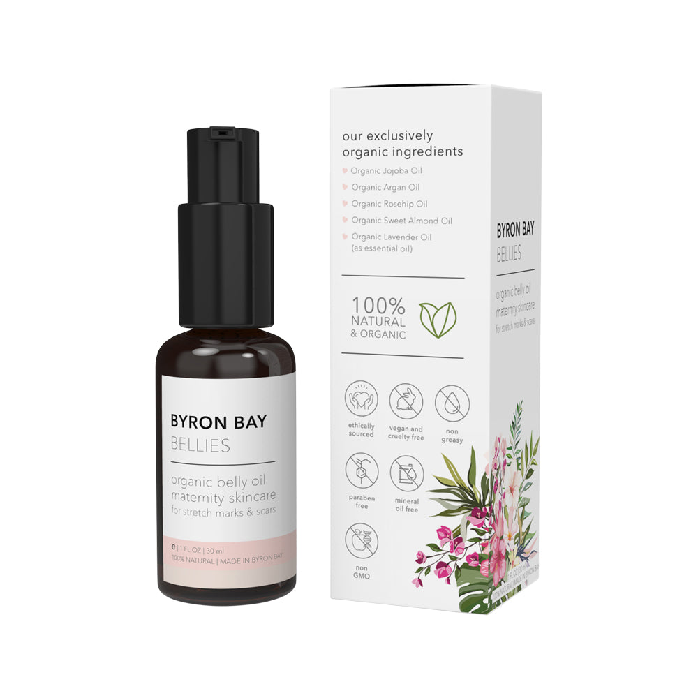 Byron Bay Bellies Organic Belly Oil (Maternity Skincare for Stretch Marks & Scars) 30ml
