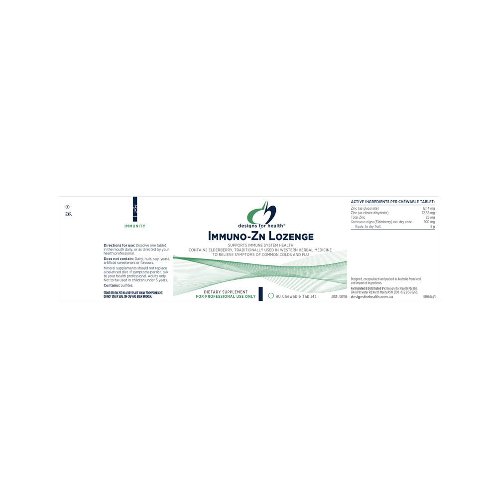 Designs For Health Immuno-Zn Lozenge Chewable 90t