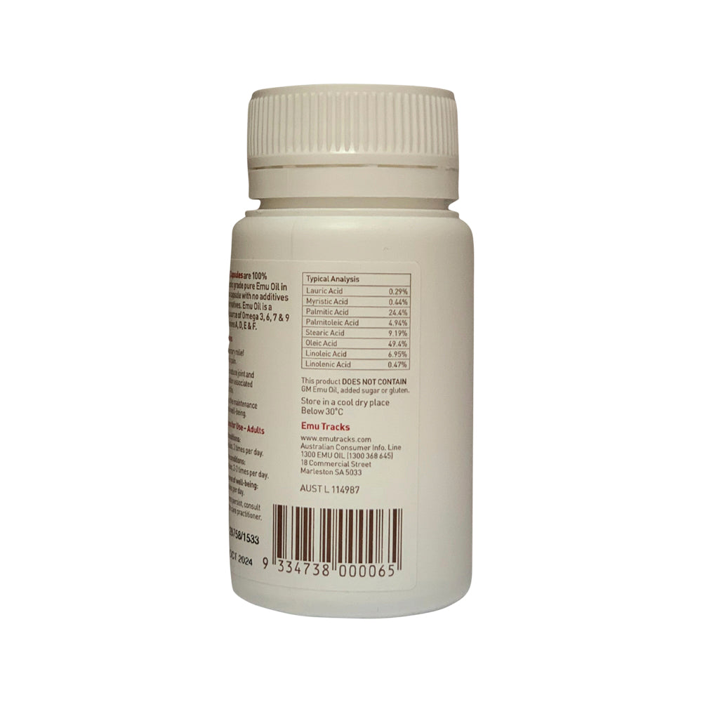 Emu Tracks Emu Oil 750mg Capsules 60c