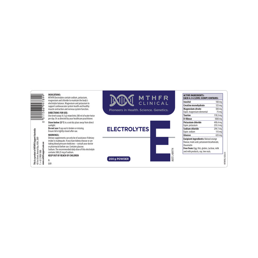 MTHFR Clinical Electrolytes Powder 200g The Vitamins Shoppe