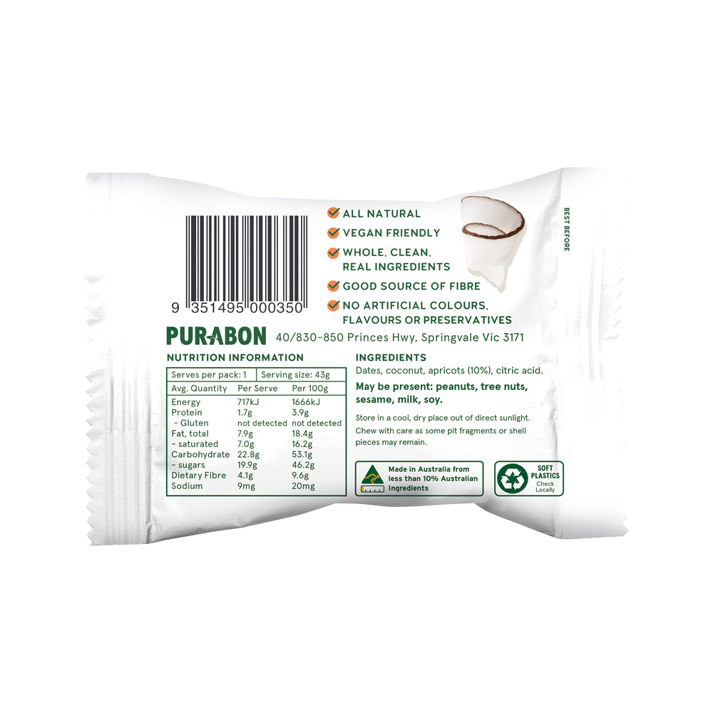 Purabon Wholefood Balls Apricot Delight 43g x 12 Display