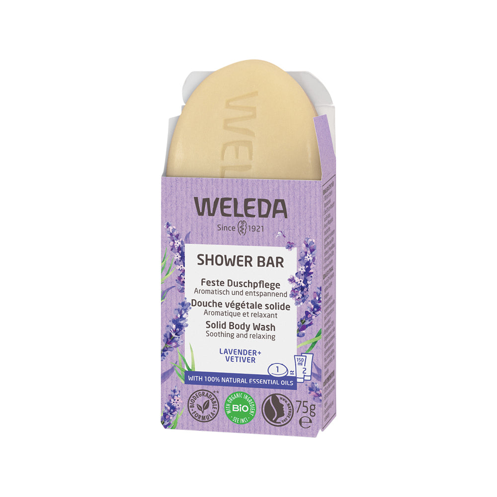 Weleda Organic Shower Bar (Solid Body Wash) Lavender + Vetiver 75g