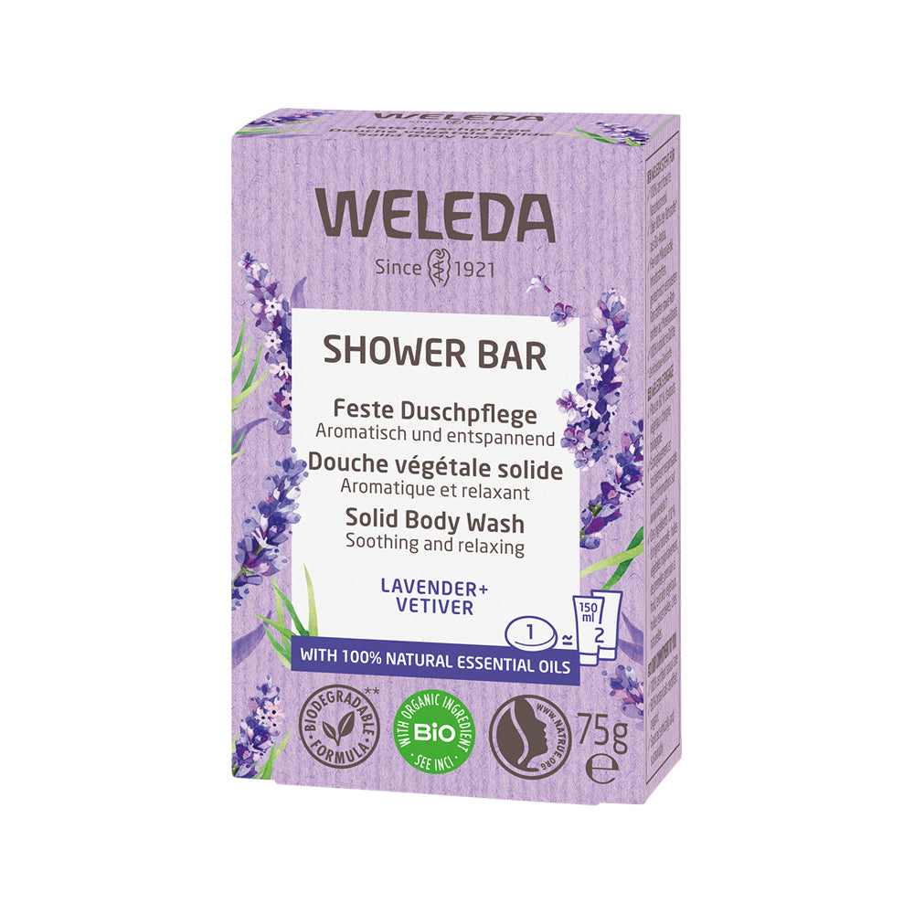Weleda Organic Shower Bar (Solid Body Wash) Lavender + Vetiver 75g